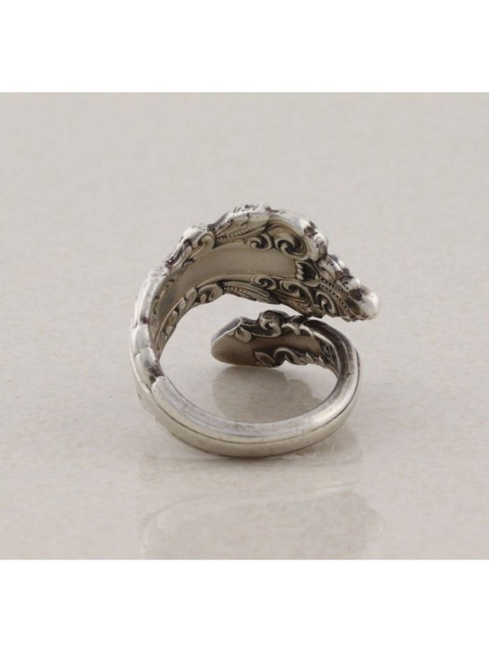 Sterling Silver Gorham Sterling Spoon Ring Bypass Ring Size 7 Adjustable - Picture 5 of 8